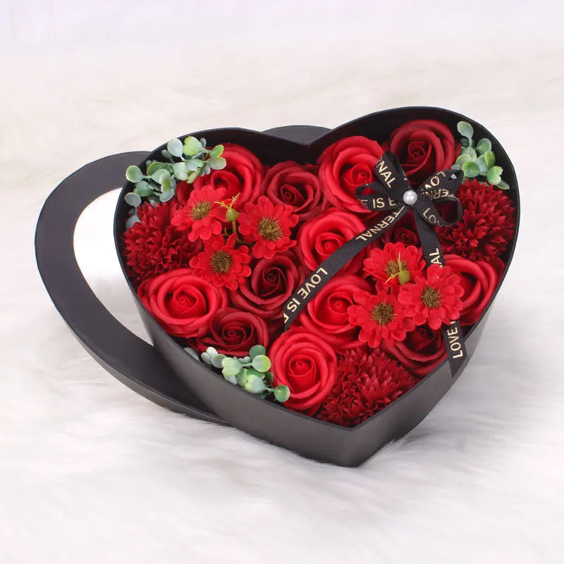 Coffret cœur roses éternelles décoration mariage - vue 8
