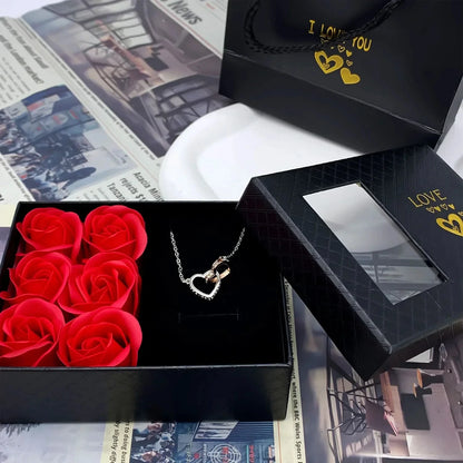 Coffret bijoux 6 roses éternelles écrin bague bracelet - vue 3