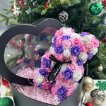 Ourson Artisanal en Roses Éternelles - 25cm