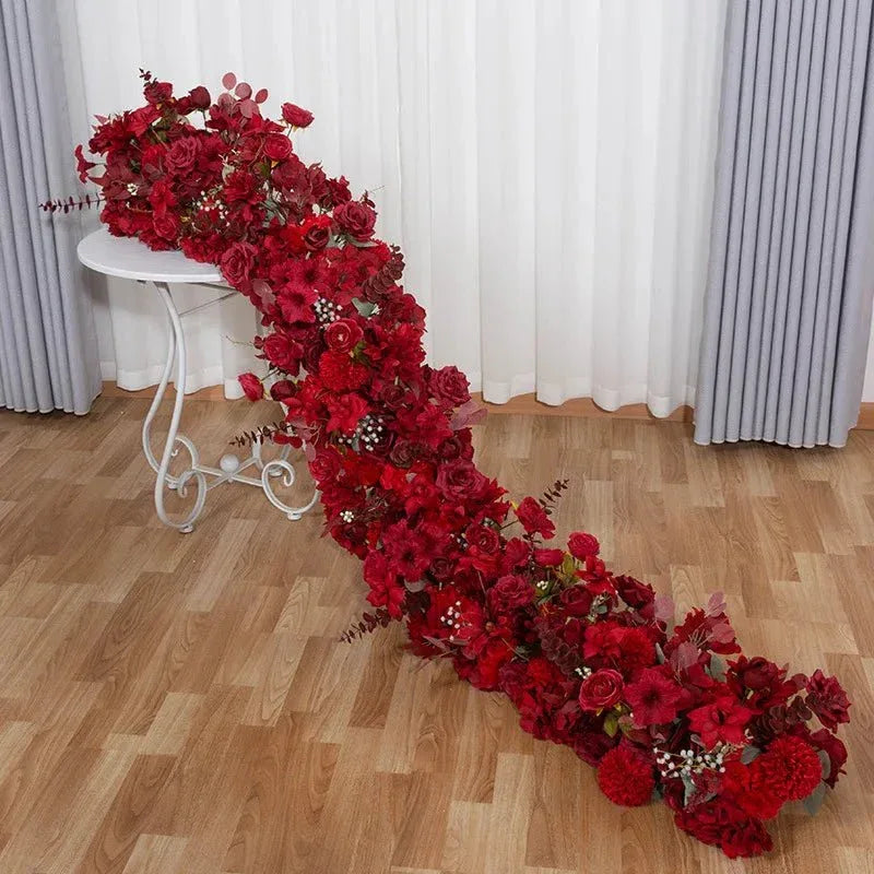 Chemin de Table Floral en Soie – Décoration Mariage & Centre de Table - Rose Eternelle La Boutique