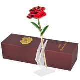 Coffret Rose Éternelle Plaquée Or 24K