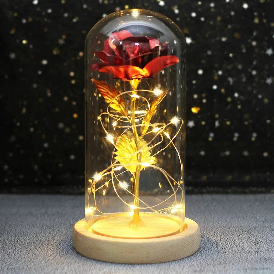 Rose Eternelle Sous Cloche & LED (Choix De Couleurs) - Rose Eternelle La Boutique