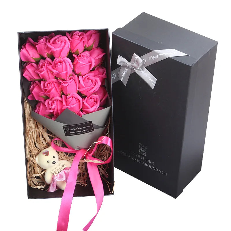Bouquet 23 roses de savon coffret cadeau femme - vue 2