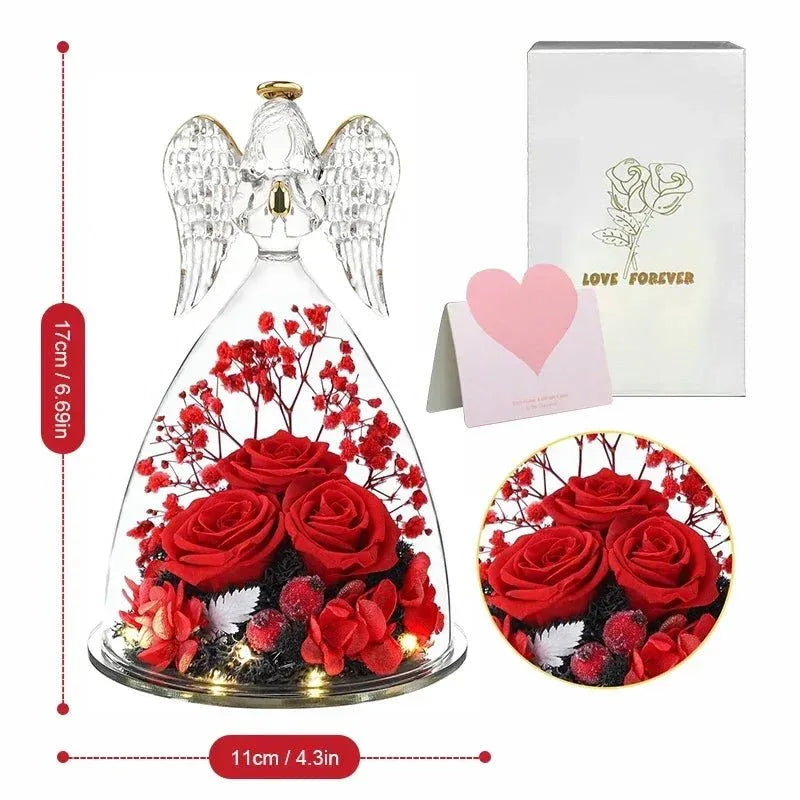 Ange Gardien Lumineux & sa Rose Éternelle - Rose Eternelle La Boutique