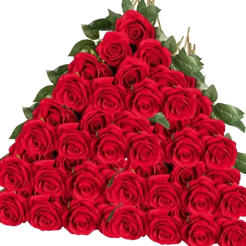Lot de 50 Roses Velours "Real Touch" - Rose Eternelle La Boutique