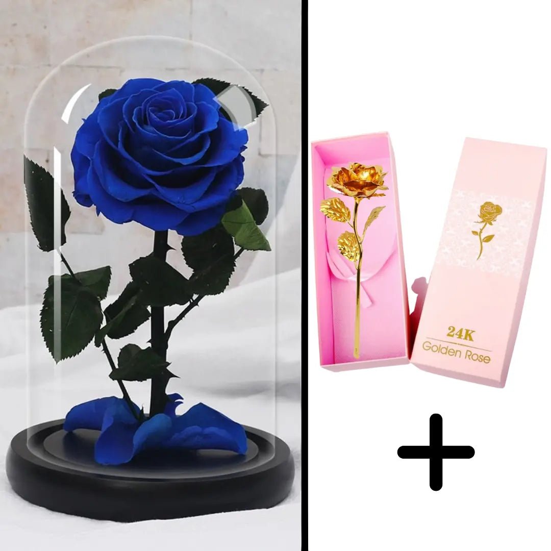 Eternal Rose Blue Bundle-Paket + 24k Geschenkbox (Auswahl)