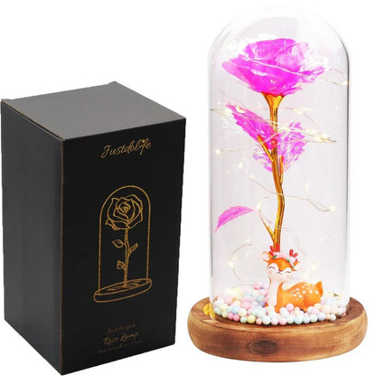 Rose Eternelle Sous Cloche Figurines Or 24K - Rose Eternelle La Boutique