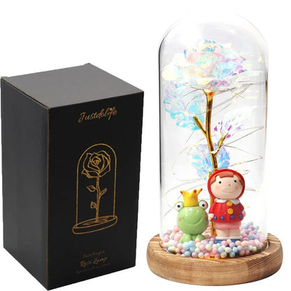 Rose Eternelle Sous Cloche Figurines Or 24K - Rose Eternelle La Boutique
