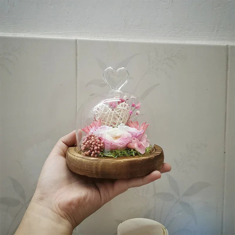 Rose Eternelle Sous Cloche (Trio de Fleurs Rouge) - Rose Eternelle La Boutique