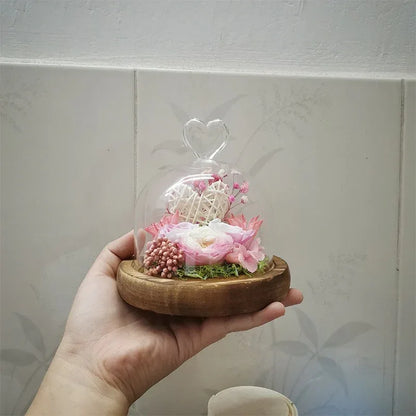 Rose Eternelle Sous Cloche (Trio de Fleurs Rouge) - Rose Eternelle La Boutique