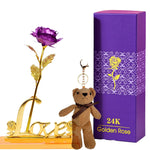 Coffret Rose Eternelle en Or 24k