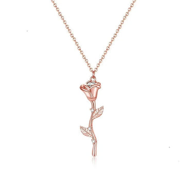 Collier en Argent avec pendentif en forme de Rose - Rose Eternelle La Boutique