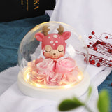 Rose Eternelle Renne Sous Dôme (Choix de Couleurs)