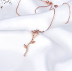 Collier en Argent avec pendentif en forme de Rose