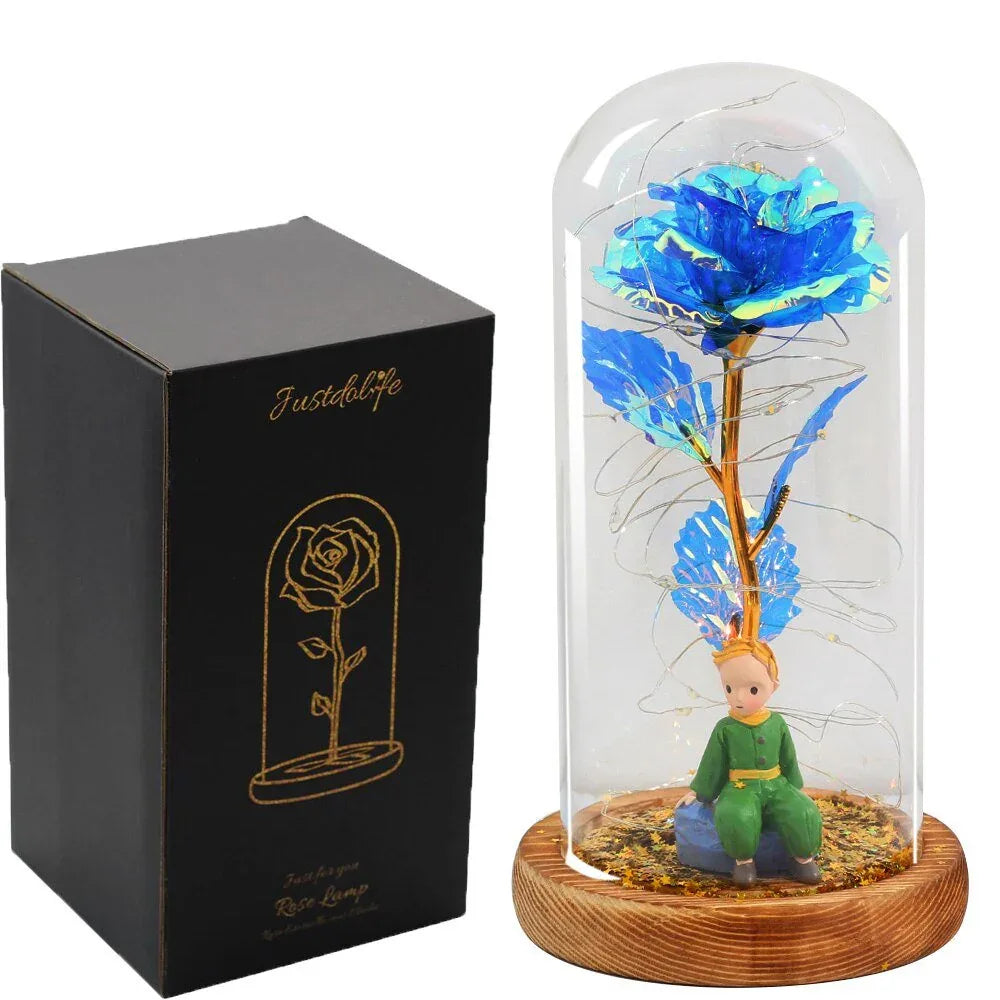 Rose Eternelle Sous Cloche Figurines Or 24K - Rose Eternelle La Boutique