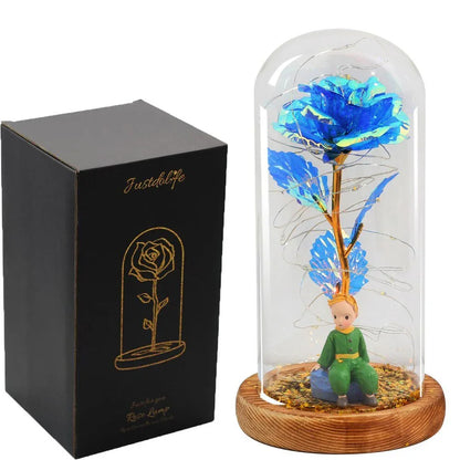 Rose Eternelle Sous Cloche Figurines Or 24K - Rose Eternelle La Boutique