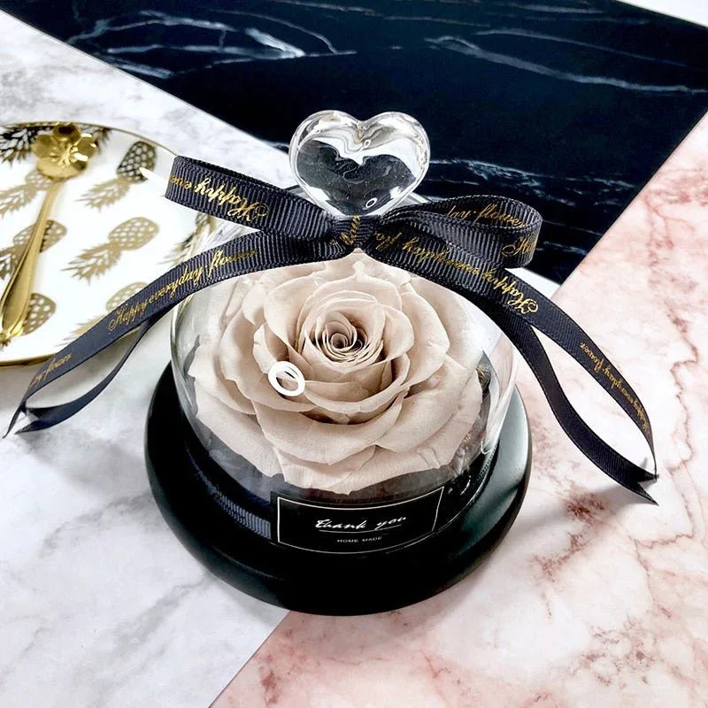 Rose Eternelle Sous Cloche (Trio de Fleurs Rouge) - Rose Eternelle La Boutique