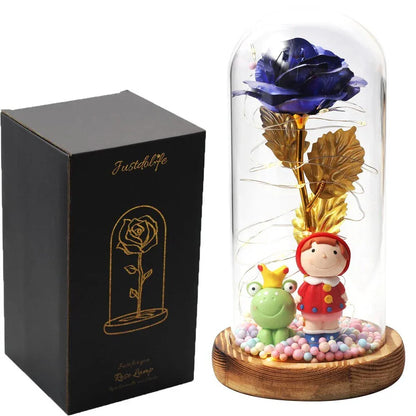 Rose Eternelle Sous Cloche Figurines Or 24K - Rose Eternelle La Boutique