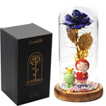 Rose Eternelle Sous Cloche Figurines Or 24K