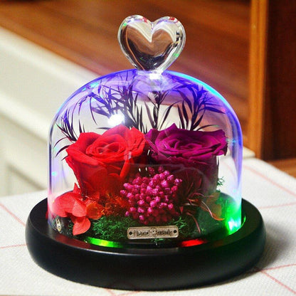 Rose Eternelle Sous Cloche (Trio de Fleurs Bleu) - Rose Eternelle La Boutique