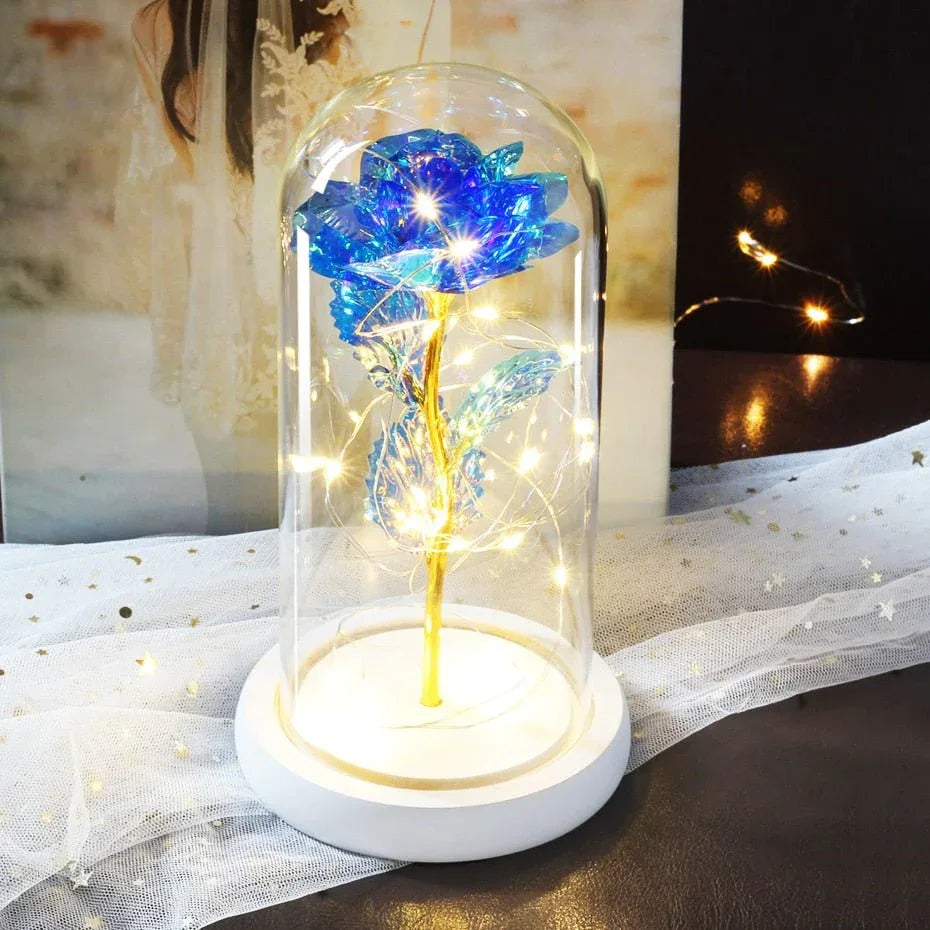 Rose Eternelle Crystal Sous Cloche (Choix de Couleurs) - Rose Eternelle La Boutique