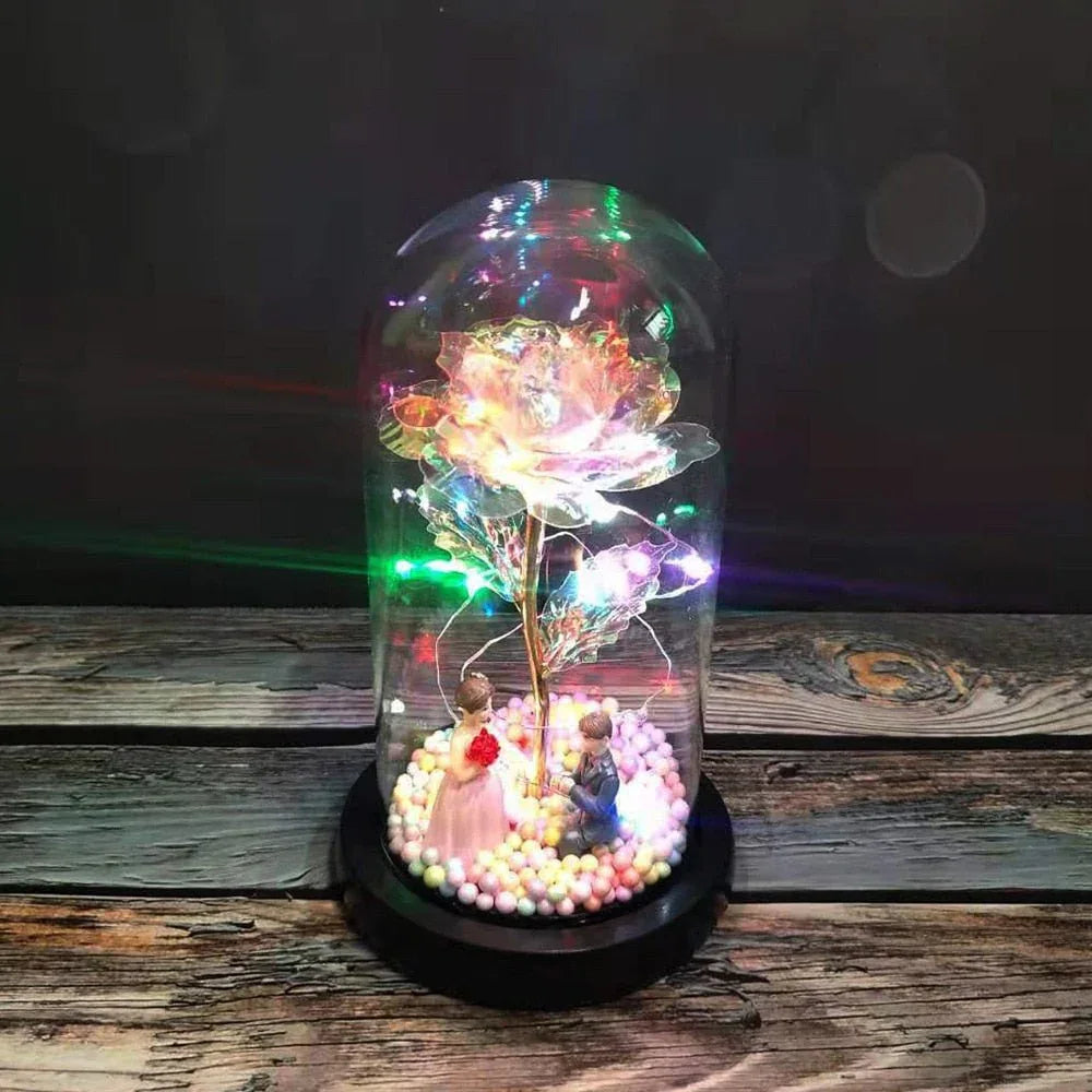 Rose Eternelle LED avec Figurine ( choix ) - Rose Eternelle La Boutique