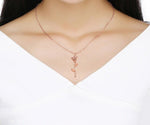 Collier en Argent avec pendentif en forme de Rose