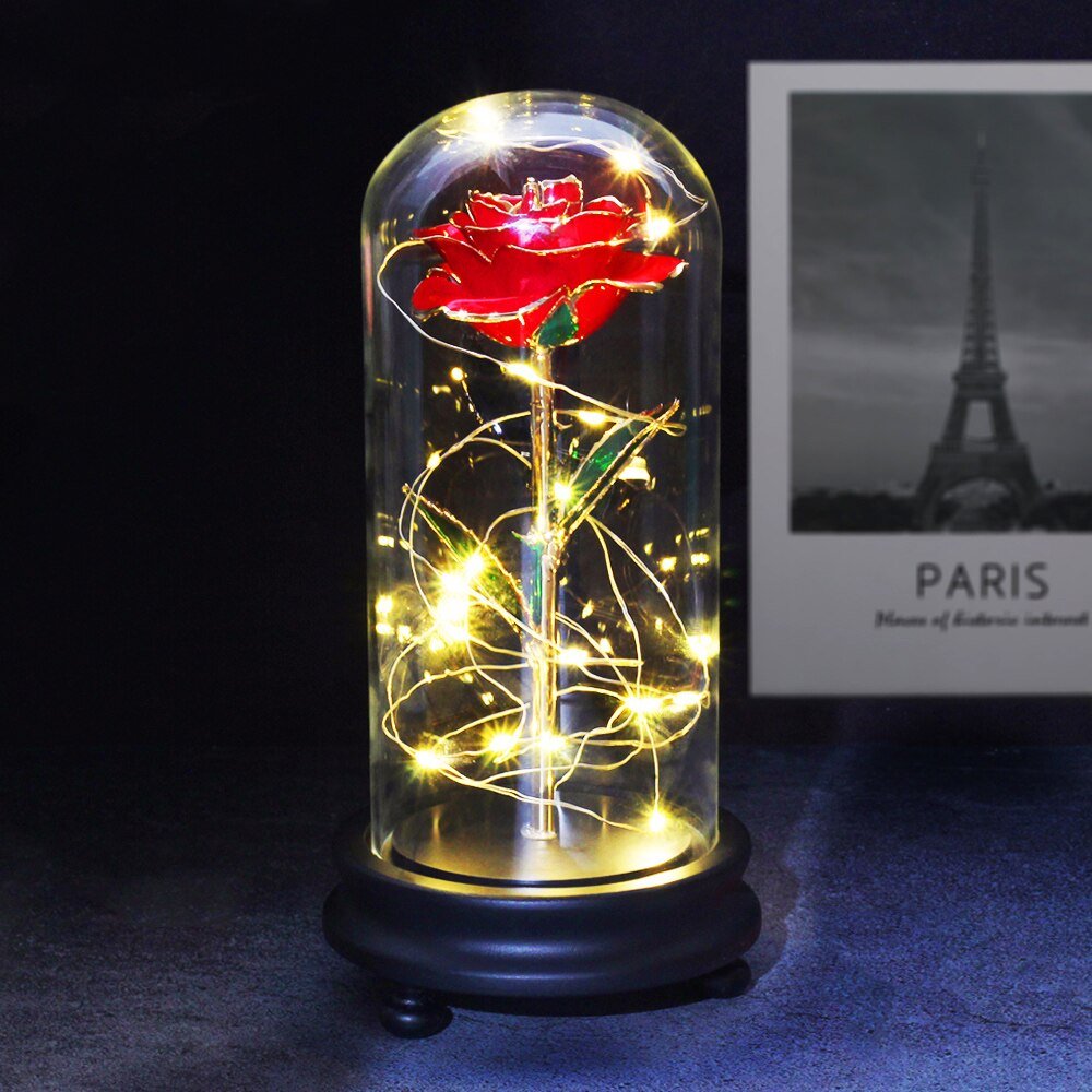 Leuchtende Ewige Rose in 24 Karat Gold (Farbauswahl)