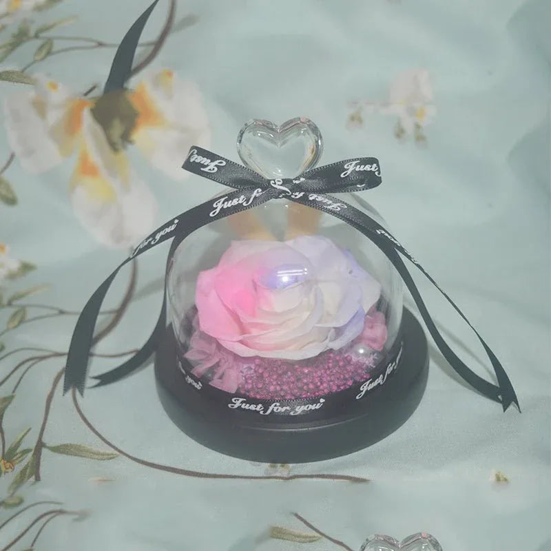 Rose Eternelle Sous Cloche (Trio de Fleurs Rouge) - Rose Eternelle La Boutique