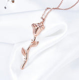 Collier en Argent avec pendentif en forme de Rose