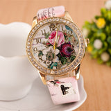 Montre a Quartz & Strass . Edition spéciale : Rose éternelle