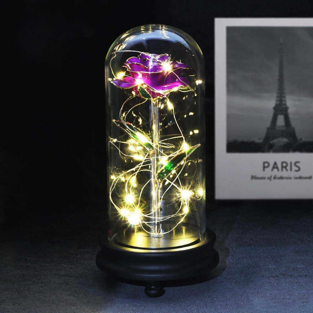 Leuchtende Ewige Rose in 24 Karat Gold (Farbauswahl)