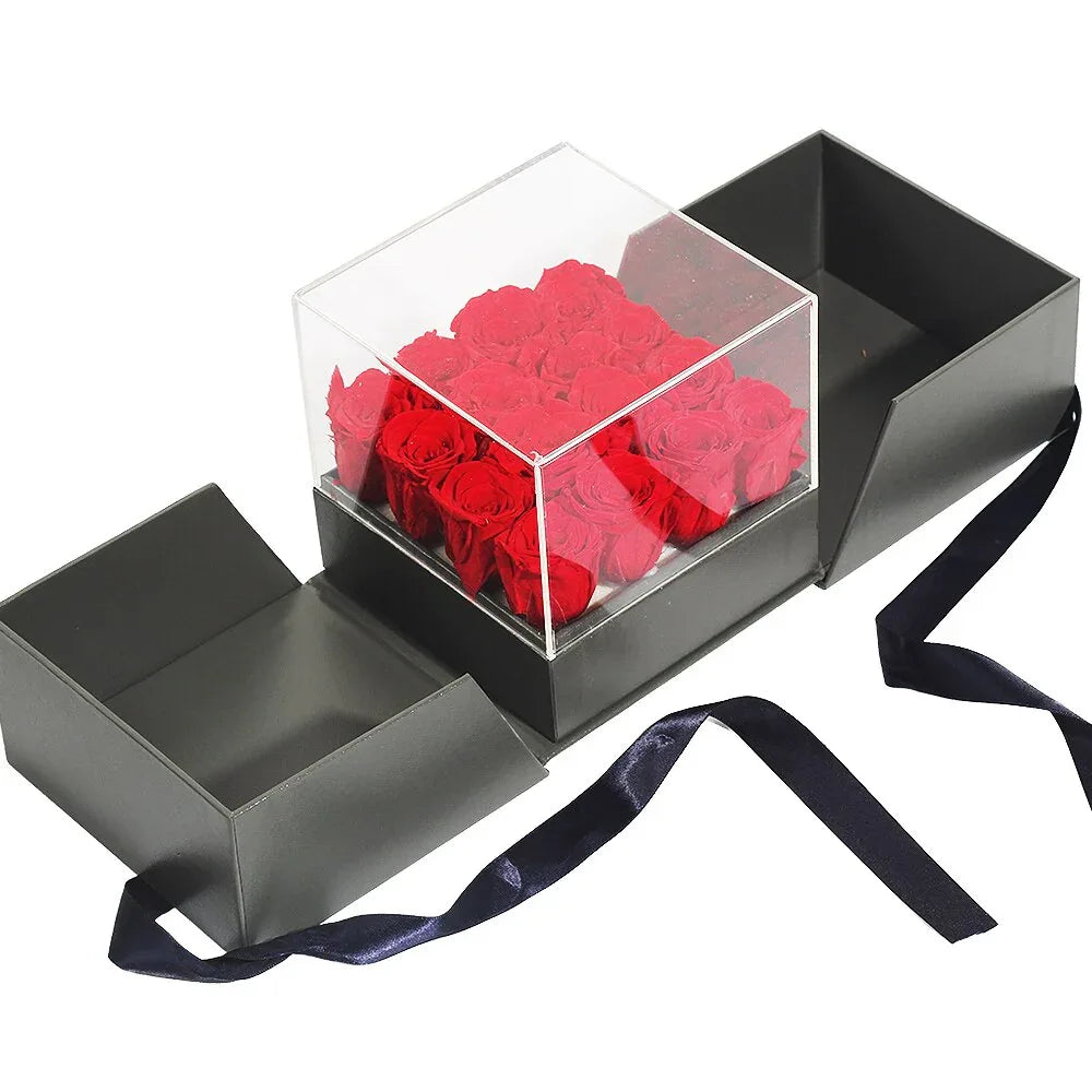 Boite de 16 Rose Eternelle Rouge - Rose Eternelle La Boutique
