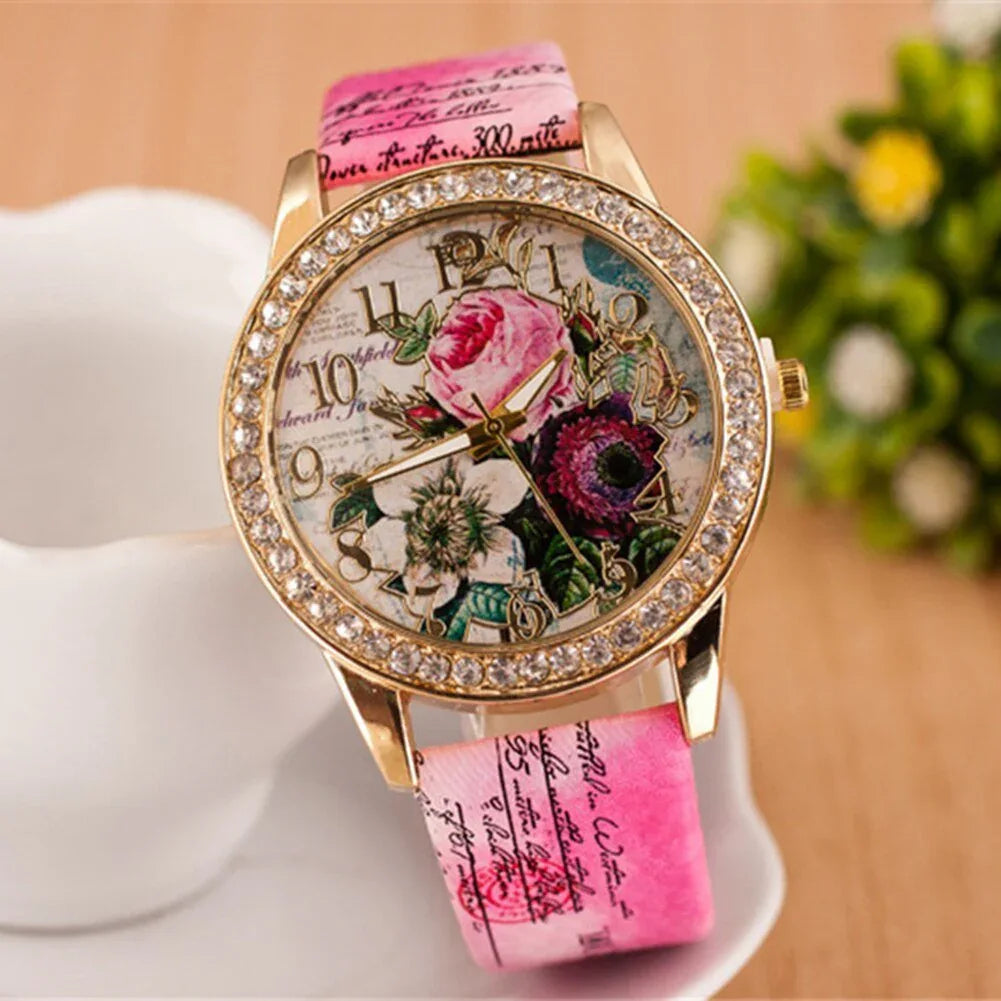 Montre a Quartz & Strass . Edition spéciale : Rose éternelle - Rose Eternelle La Boutique