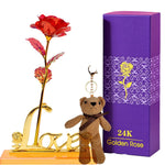 Coffret Rose Eternelle en Or 24k