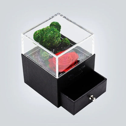 Roses Eternelles Ourson Avec sa Boite - Rose Eternelle La Boutique