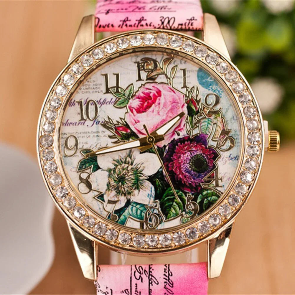 Montre a Quartz & Strass . Edition spéciale : Rose éternelle - Rose Eternelle La Boutique