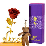 Coffret Rose Eternelle en Or 24k
