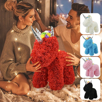 Licorne en Rose Eternelle ( Choix de couleur ) - Rose Eternelle La Boutique