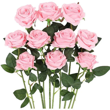 Décorez avec Élégance - 10 Fleurs Roses Artificielles - Rose Eternelle La Boutique