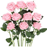 Décorez avec Élégance - 10 Fleurs Roses Artificielles