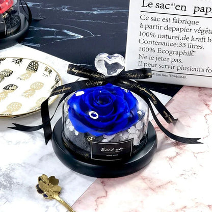 Rose Eternelle Sous Cloche (Trio de Fleurs Rouge) - Rose Eternelle La Boutique