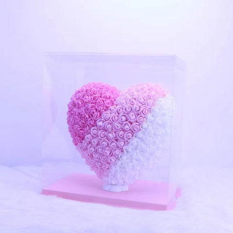 Cœur en Rose Eternelle Multicolore <br> ( Choix couleur & Taille )