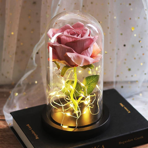 Rose Eternelle Avec LED Couleur Rose