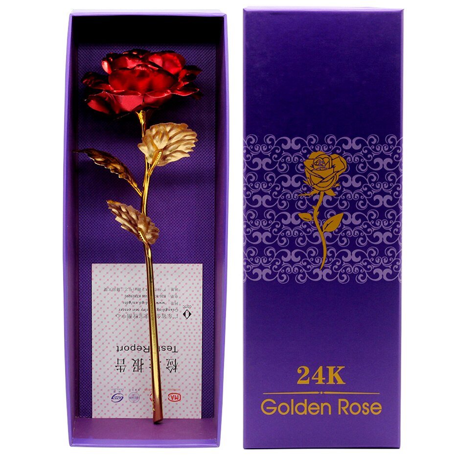 Leuchtende Ewige Rose in 24 Karat Gold (Farbauswahl)