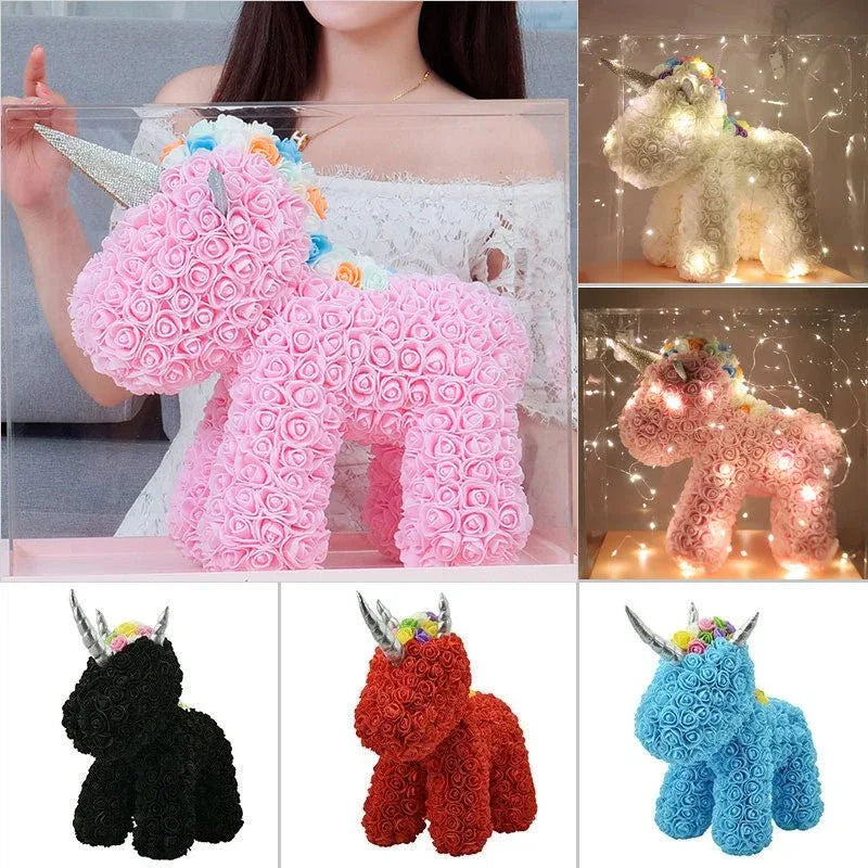 Licorne en Rose Eternelle ( Choix de couleur ) - Rose Eternelle La Boutique