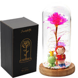 Rose Eternelle Sous Cloche Figurines Or 24K