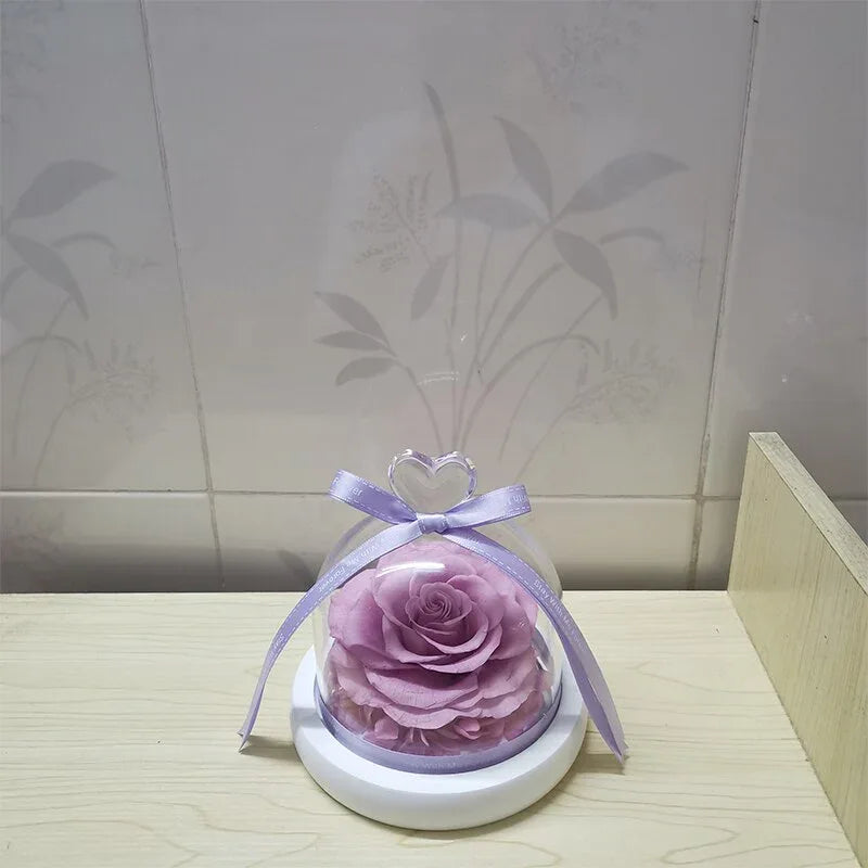 Rose Eternelle Sous Cloche (Trio de Fleurs Rouge) - Rose Eternelle La Boutique