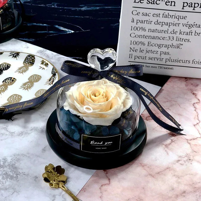 Rose Eternelle Sous Cloche (Trio de Fleurs Rouge) - Rose Eternelle La Boutique