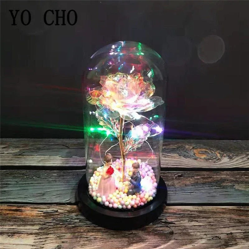 Rose Eternelle LED avec Figurine ( choix ) - Rose Eternelle La Boutique